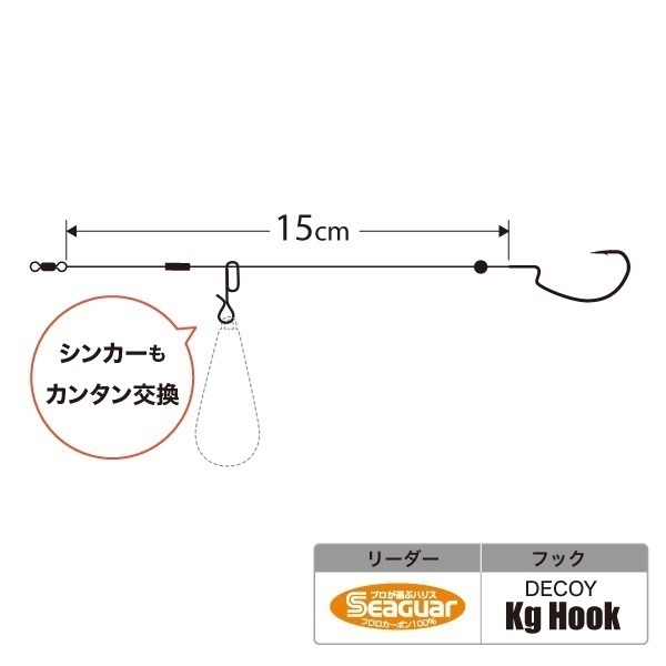 FAST FREE RIG LEADER 3本入(全長約15cm)